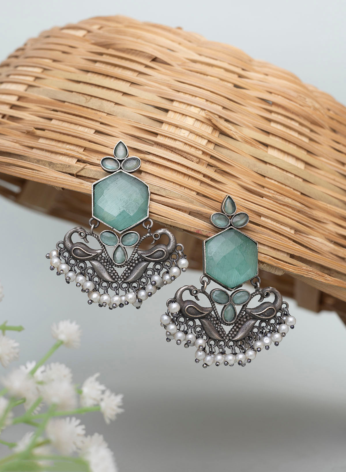 Shyama Oxidised Stud Earring