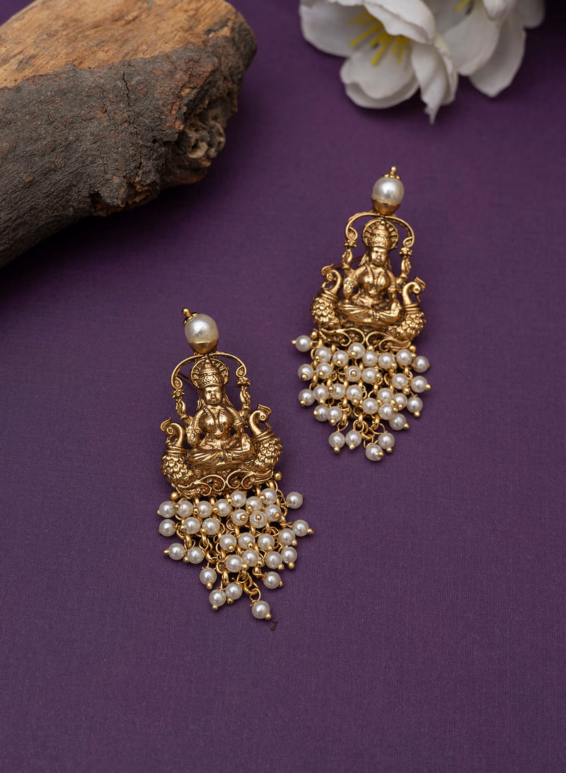 Rose Earrings in Gold & Imperial Jasper | Andre Jewelry