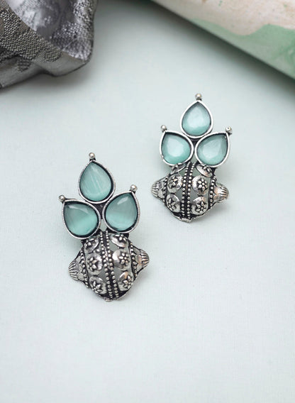 Kalash Silver oxidised earring