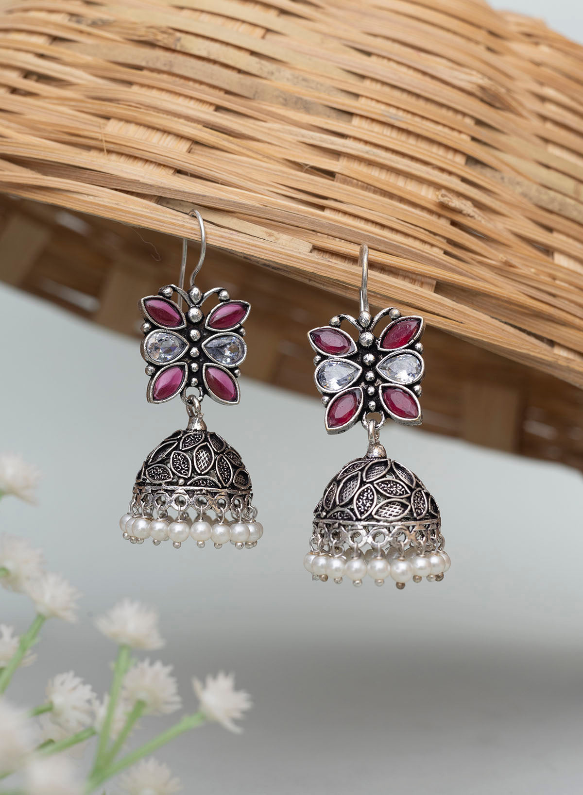 Titli Oxidised Jhumka Earring