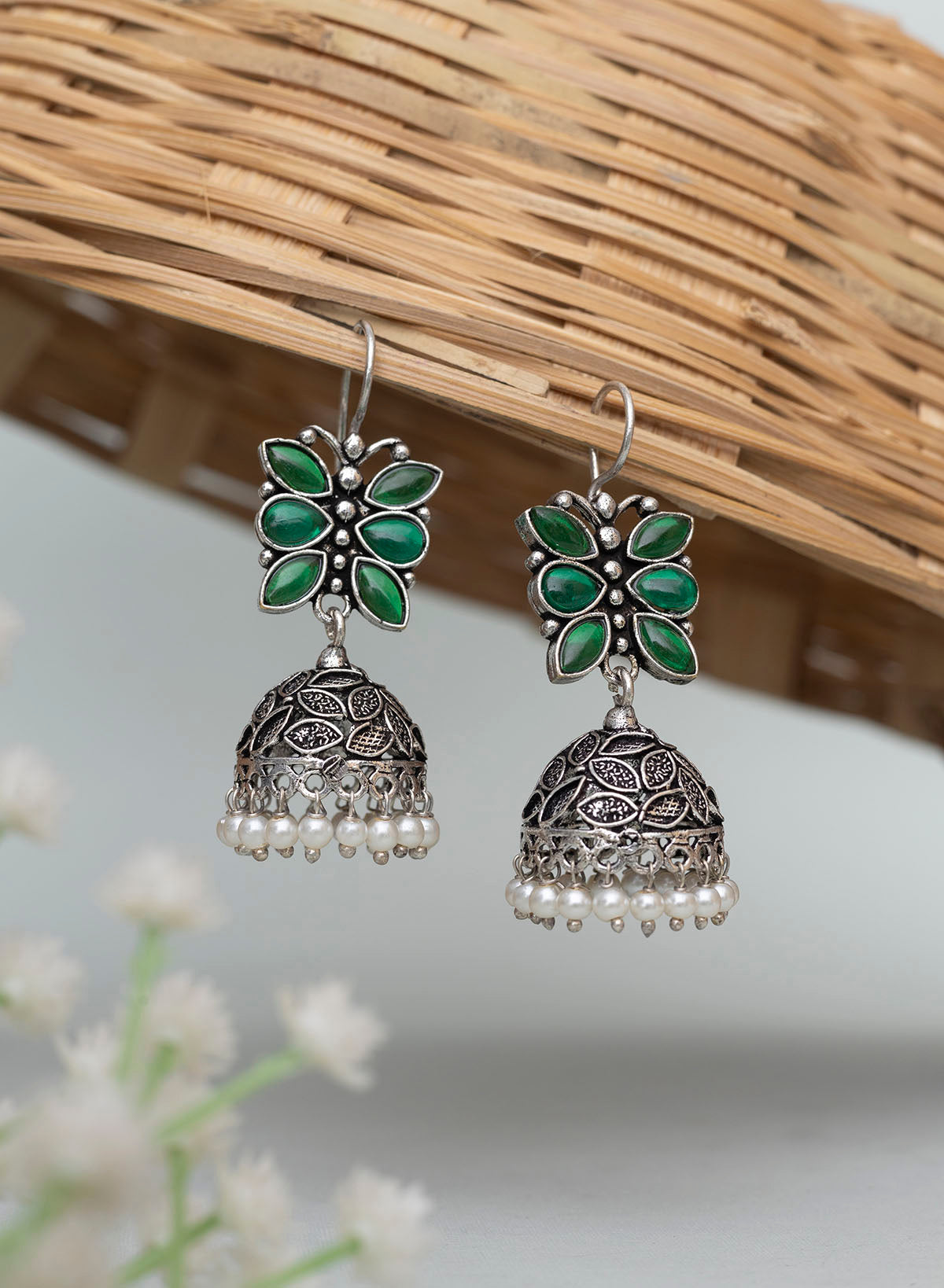 Titli Oxidised Jhumka Earring