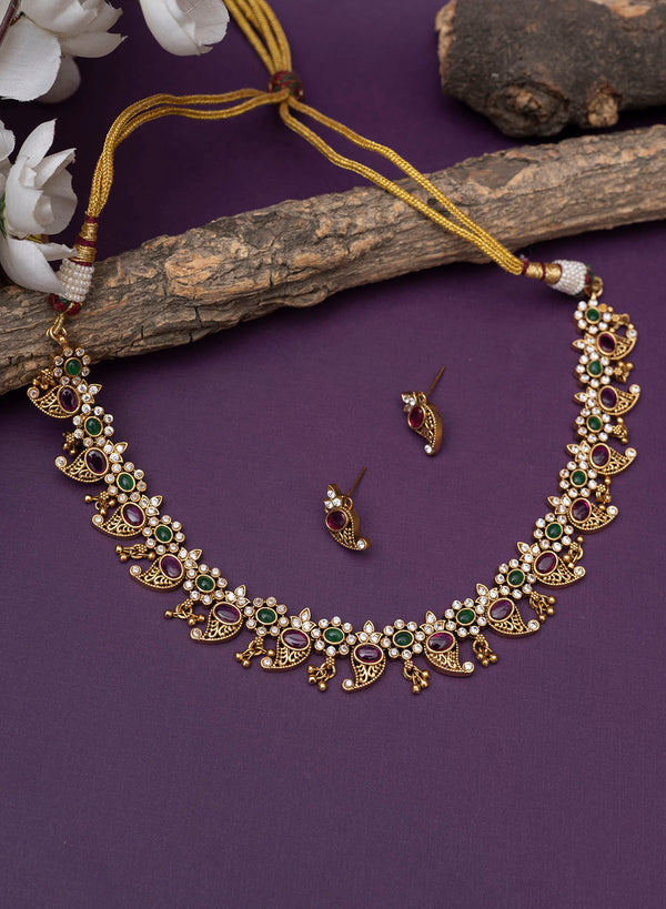 Suhasini Golden Necklace Set