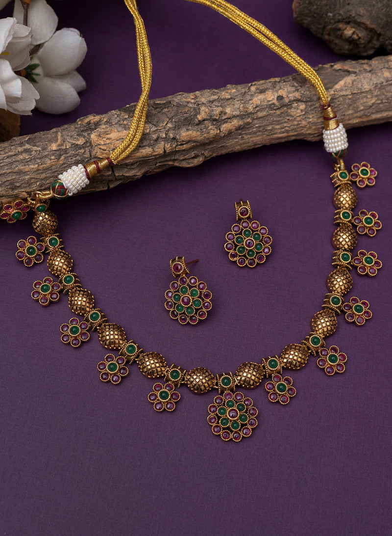 Shivi Golden Necklace Set