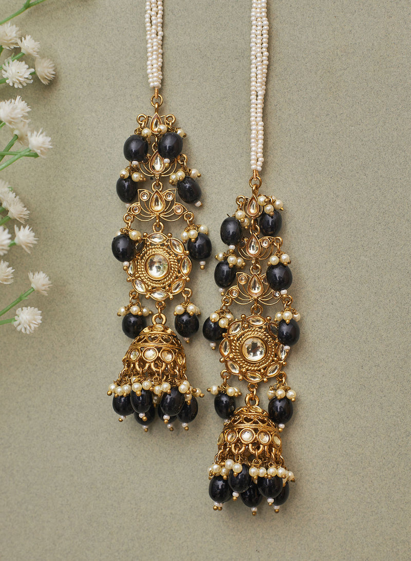Bollywood Style Gold Plated Indian Jewelry Kundan Mangtika, Jhumka Earrings  Set | eBay