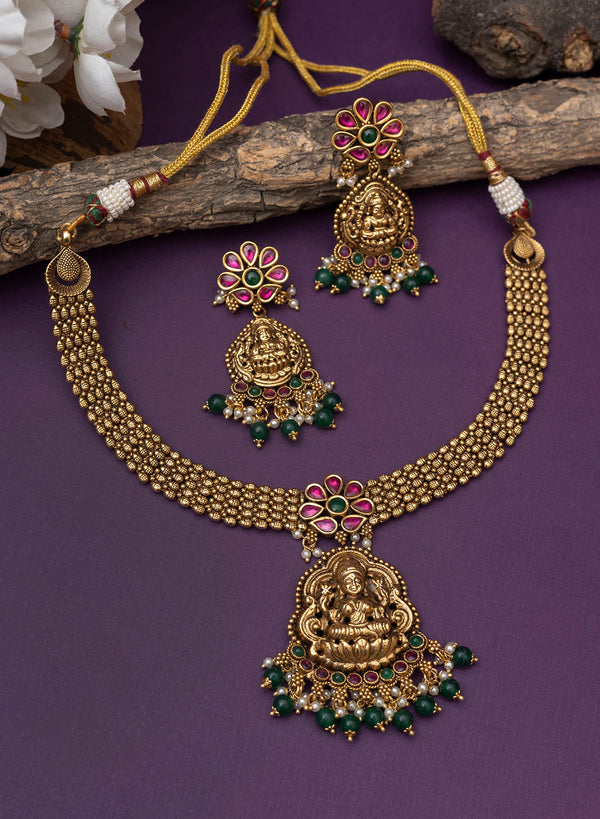 Padmapriya Golden Necklace set