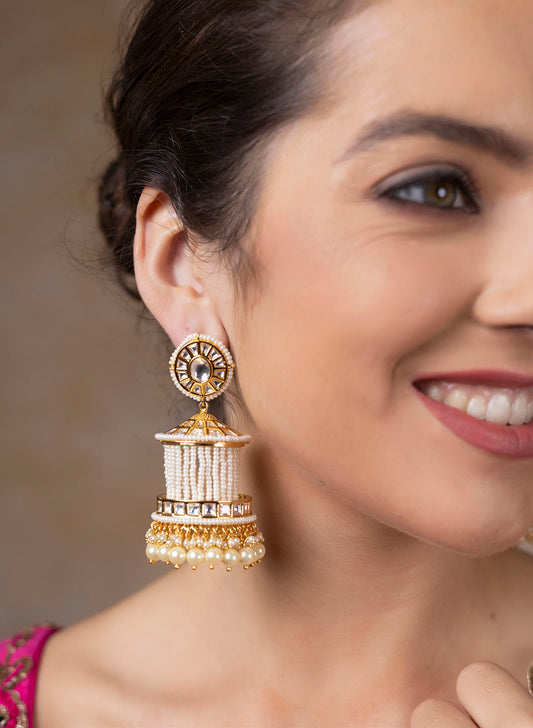 Indulekha Kundan Jhumka Earring