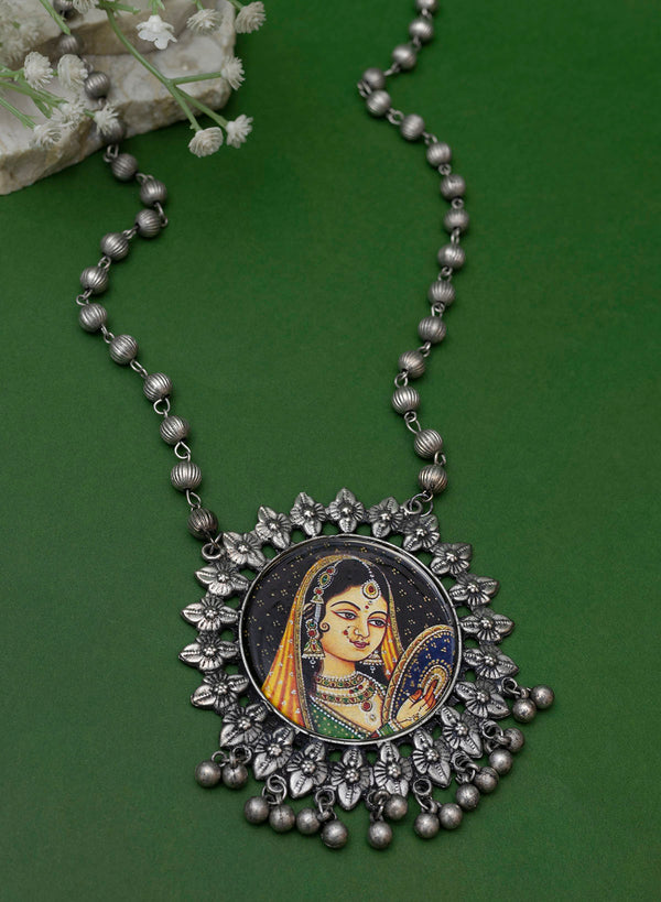 Rani printed oxidised pendant