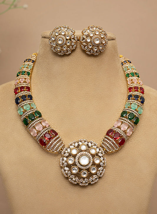 Jasleen kundan necklace set