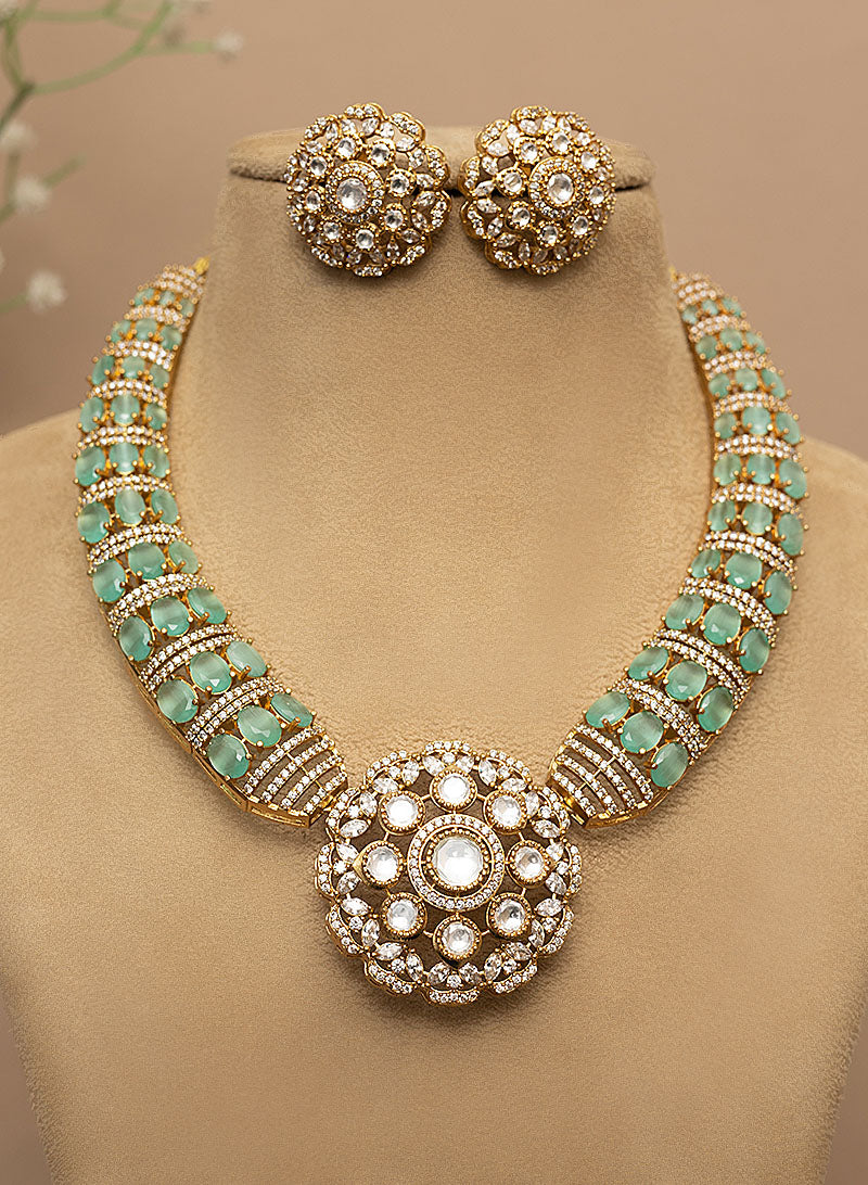 Jasleen kundan necklace set