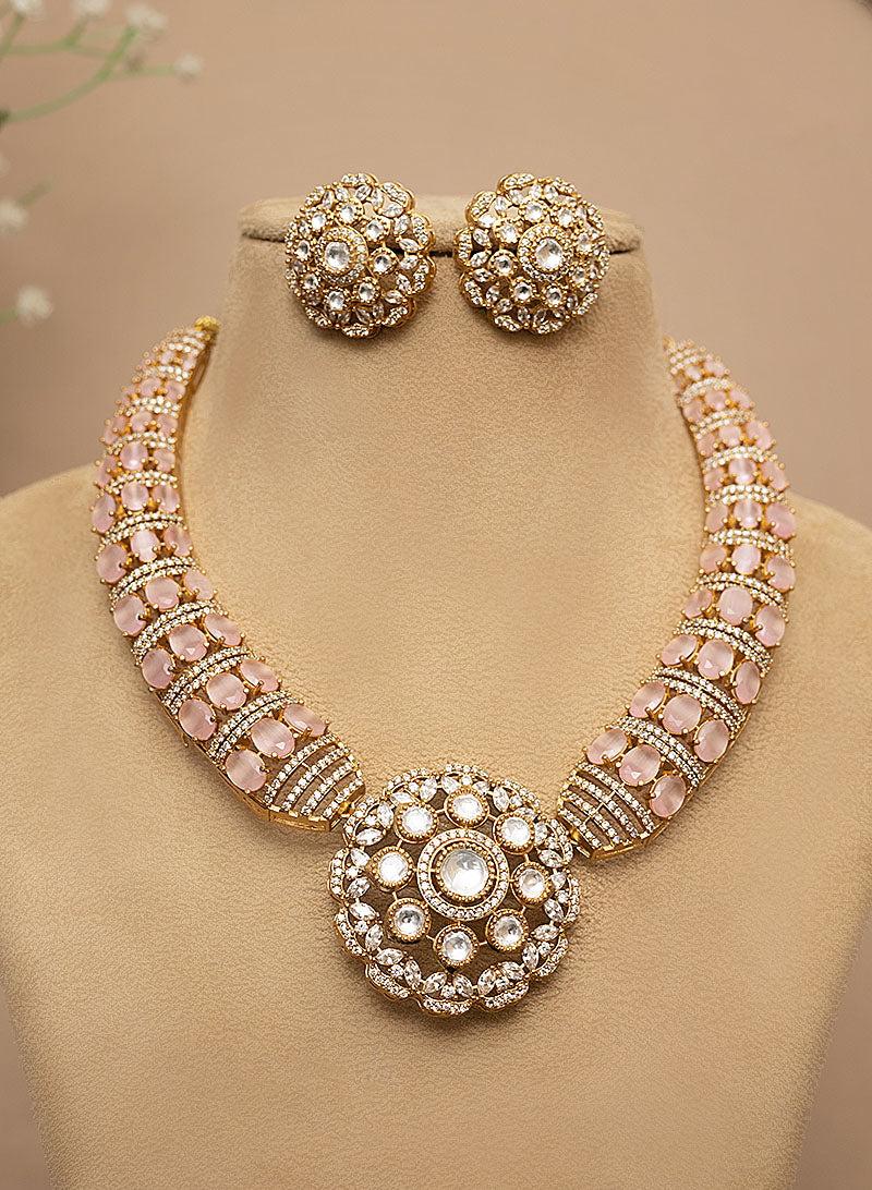 Jasleen kundan necklace set