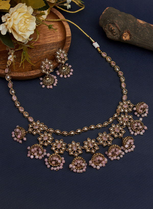 Bhuvika stone layered necklace set