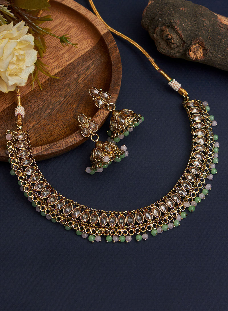 Bhavina stone necklace set
