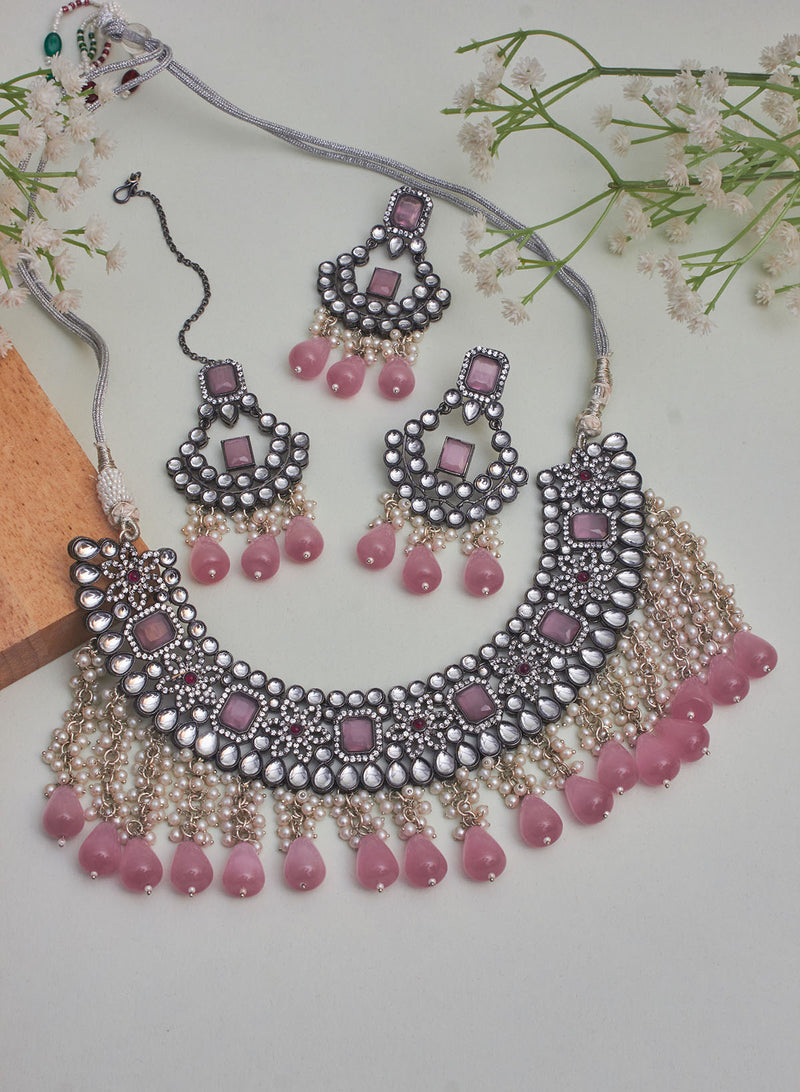 Prina necklace set with maangtika