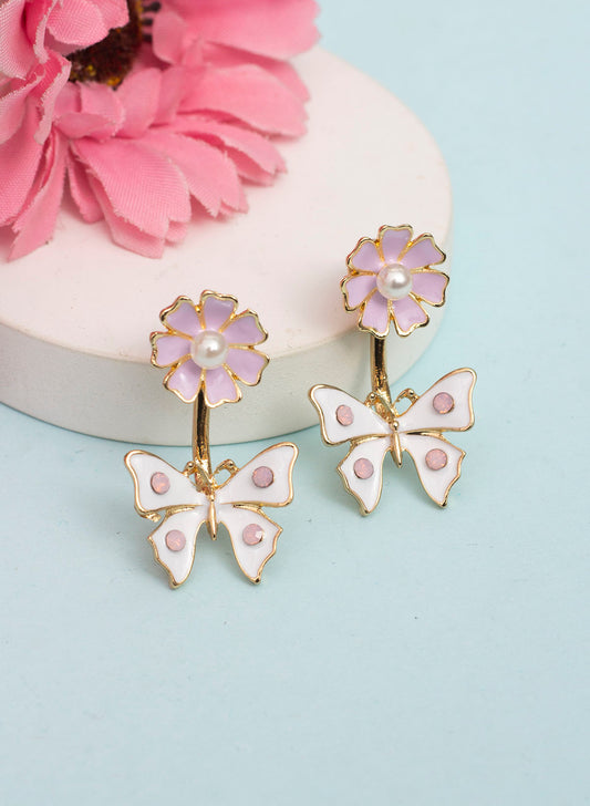 Lilac Butterfly Earring