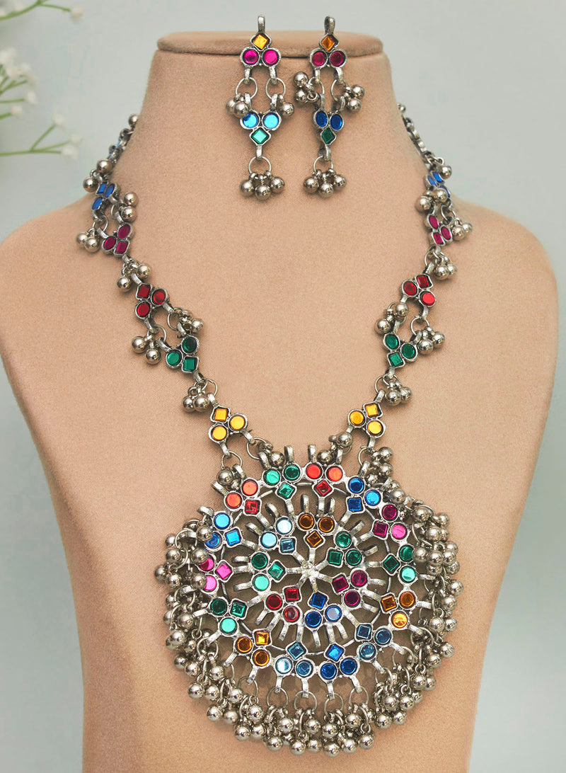 Kushali mirror necklace set