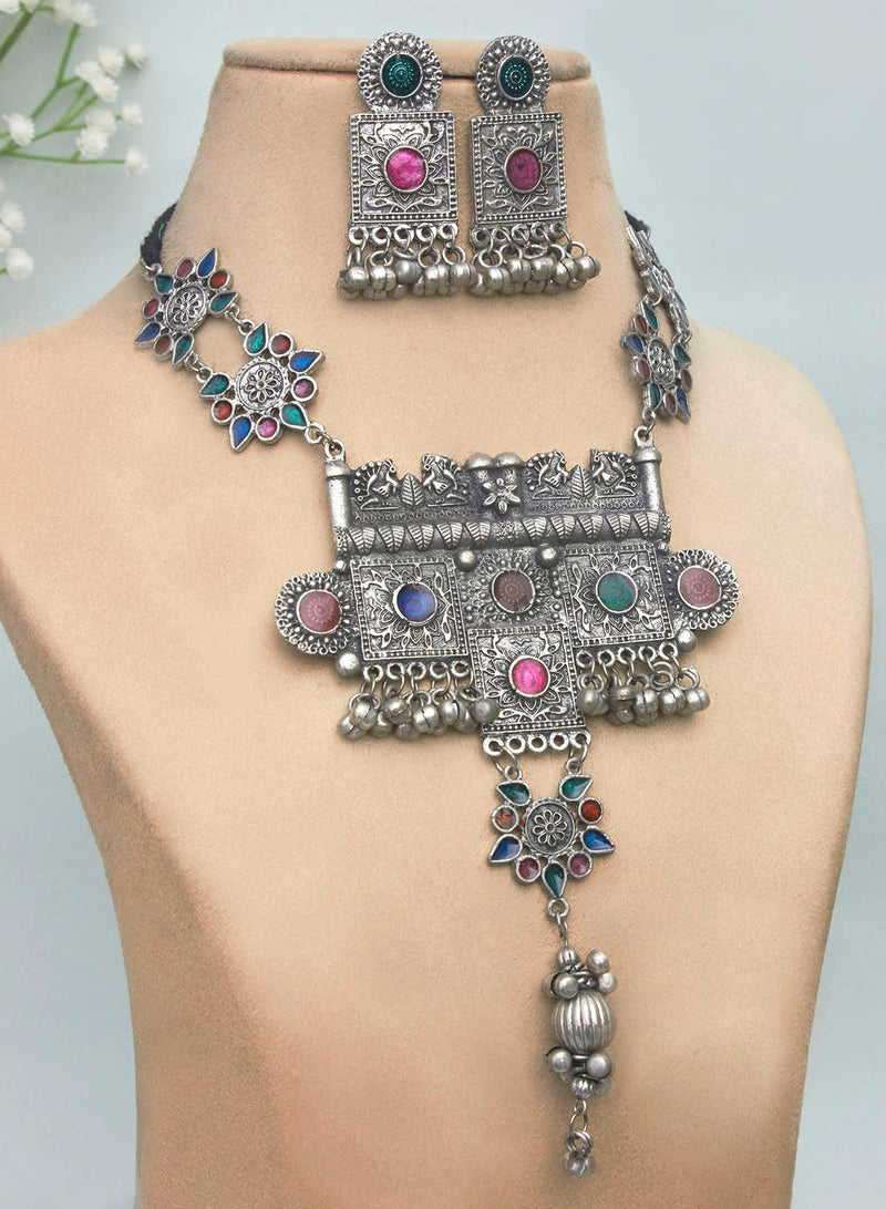 Farina oxidised necklace set