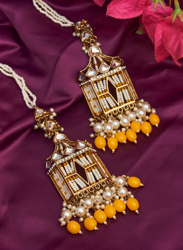 Golden Palki Earring with sahara