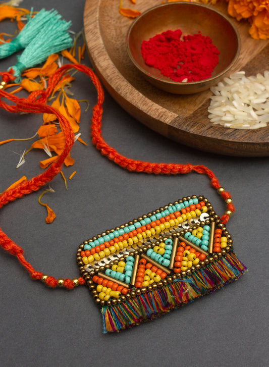Zigzag multicolor rakhi