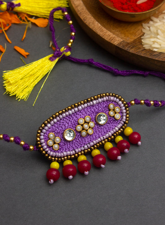 Kundan bead rakhi