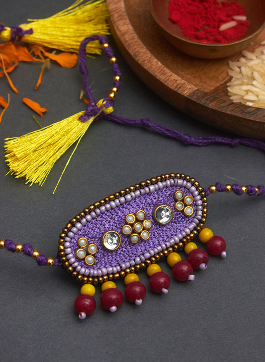 Kundan bead rakhi