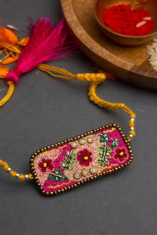 Floral stone rakhi
