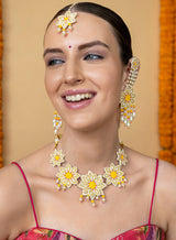 gautami handmade necklace with earring and mangtika