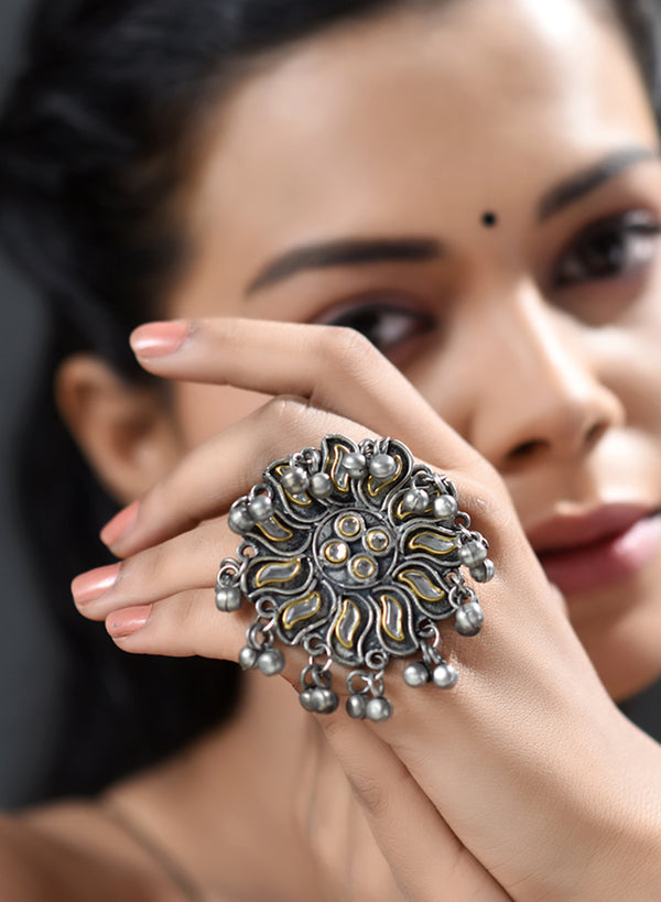 Buy Bollywood Trending Oxidized Silver Plated Gungroo Design Handmade  Adjustable Ring/ Fashion Ring/ Statement Ring/ Traditional Indian Ring  Online in India - E… | Indian rings, Fashion rings, Adjustable rings