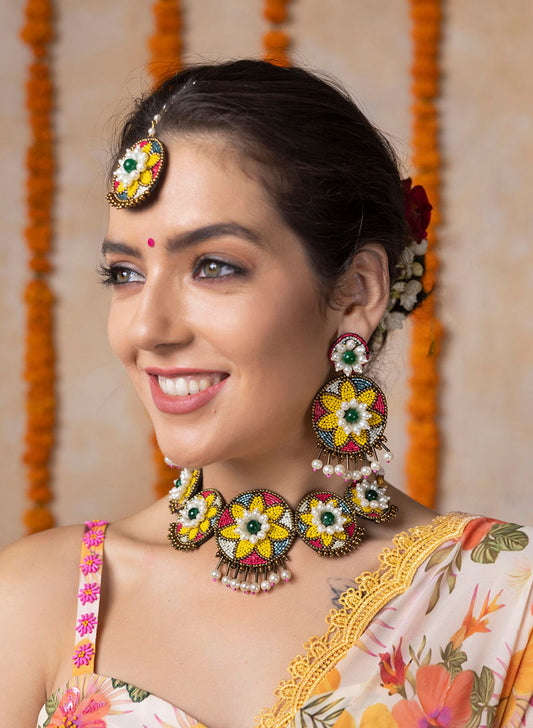 Marigold Handmade set with tika