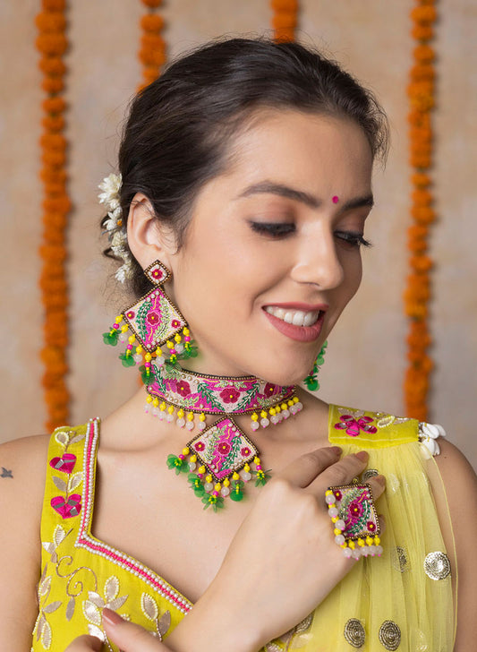 Zinnia handmade set with ring