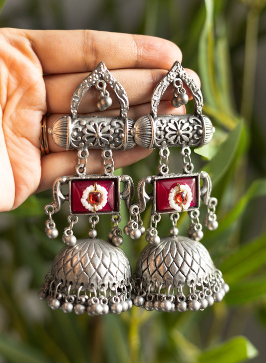 Nimi oxidised jhumka