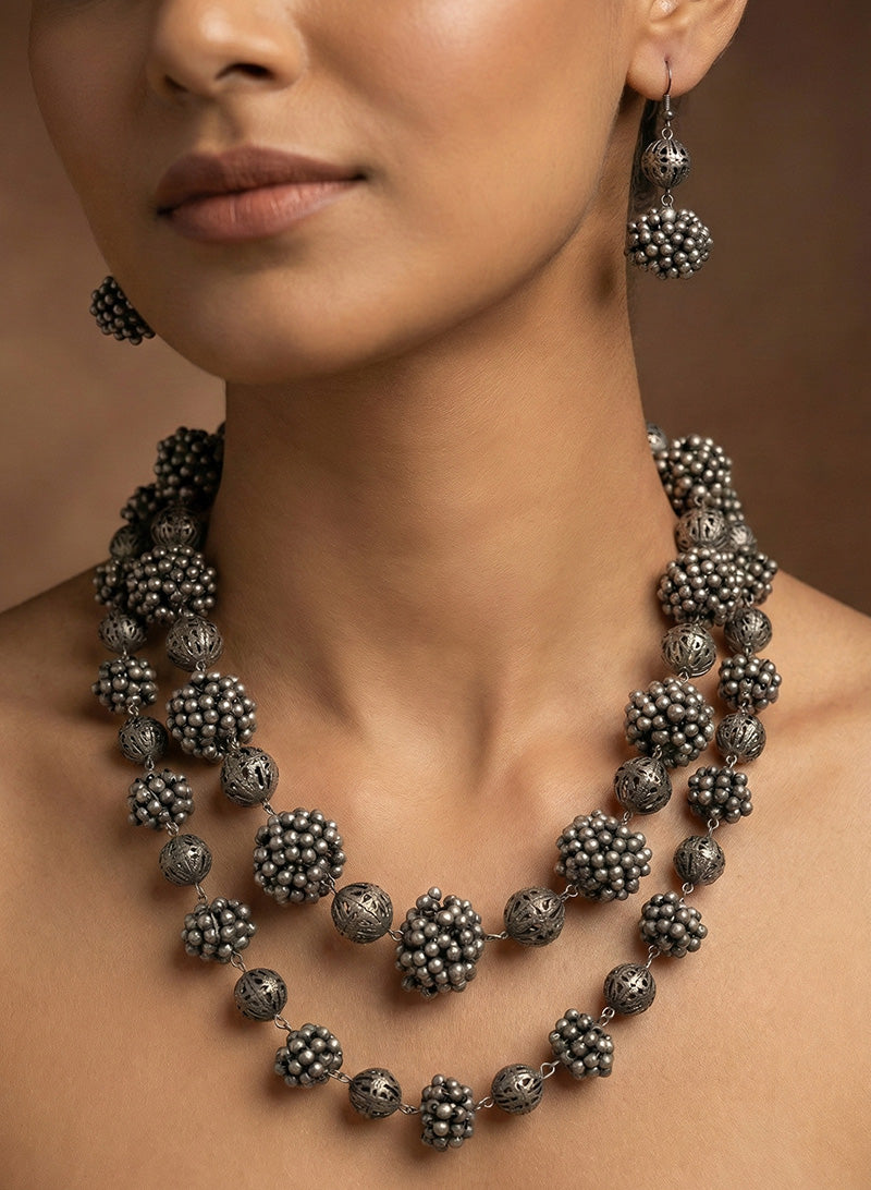 Akarsha Double Layer Necklace Set