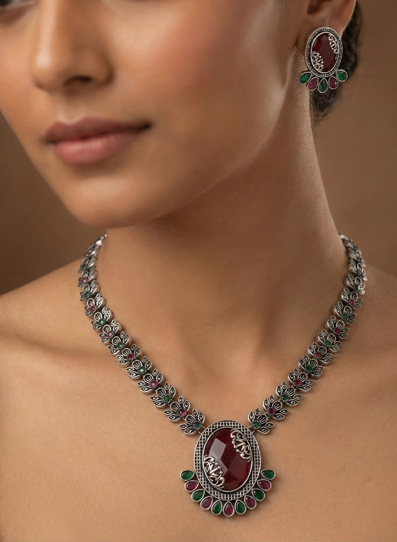 Anuradha Oxidised Necklace