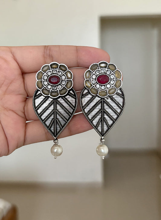 yellow leaf earrings