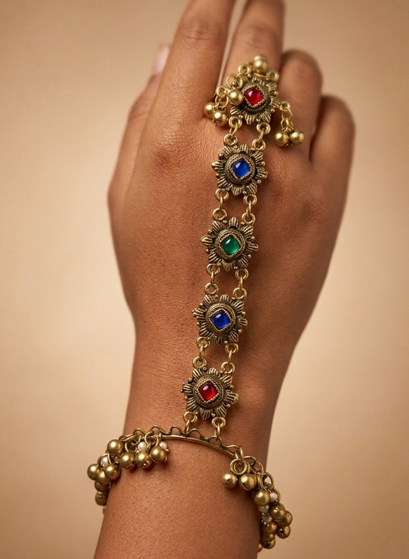 Vrishi Oxidised Hathphool