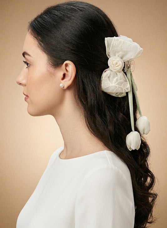 Bow Tulip Claw Clip