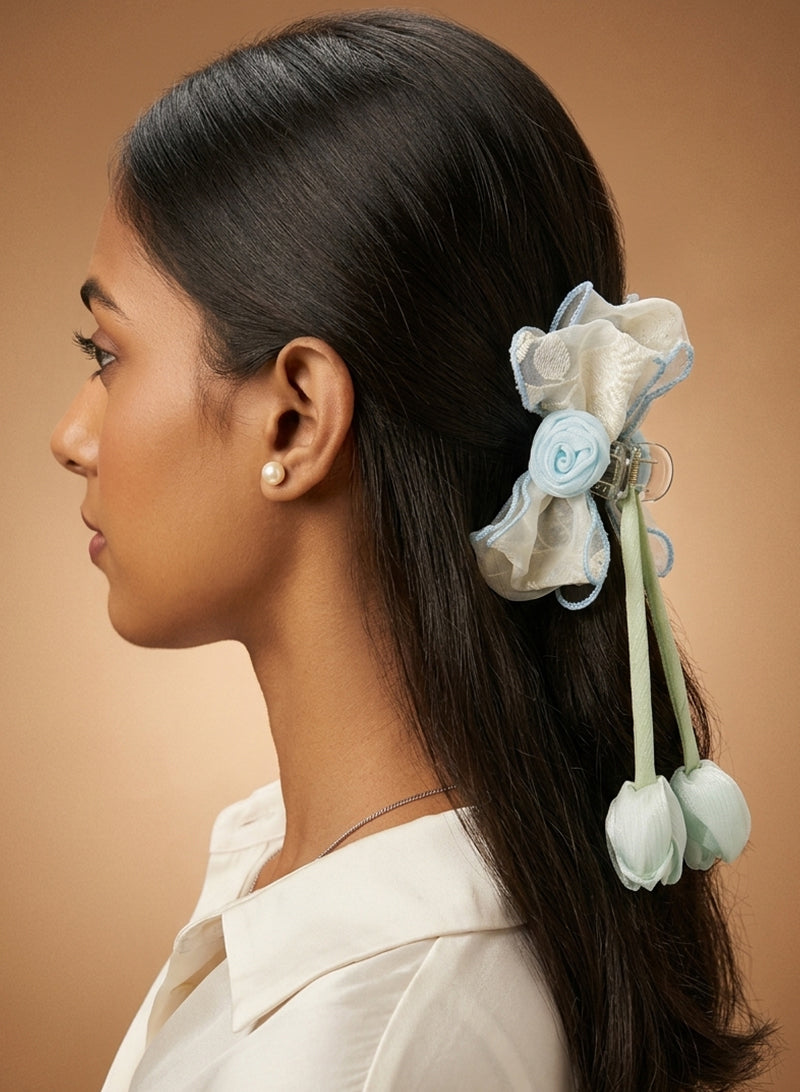 Bow Tulip Claw Clip