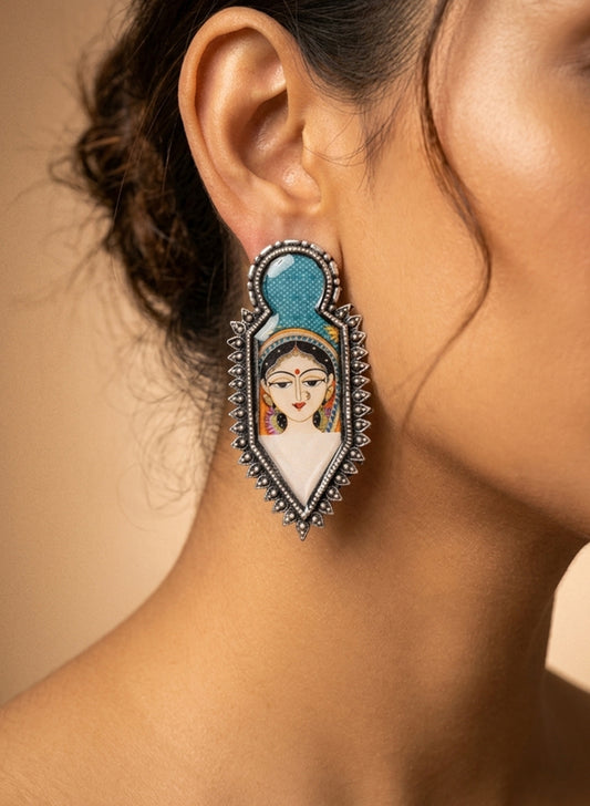 Gitali oxidised print earring