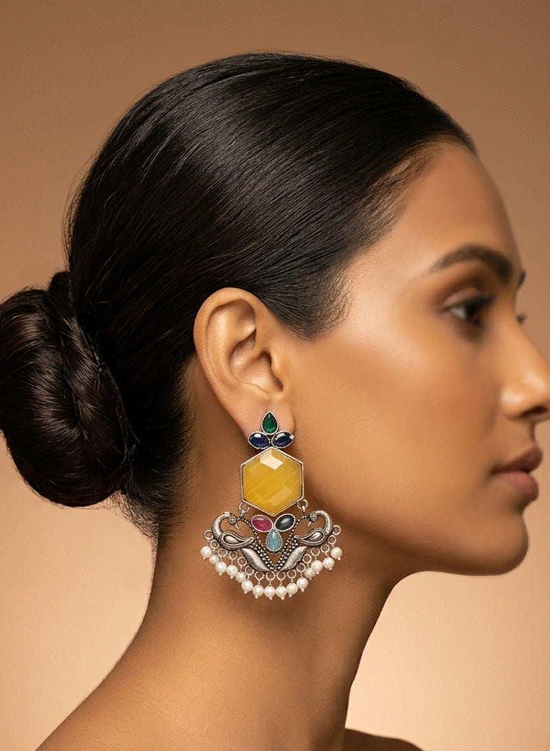 Shyama Oxidised Stud Earring