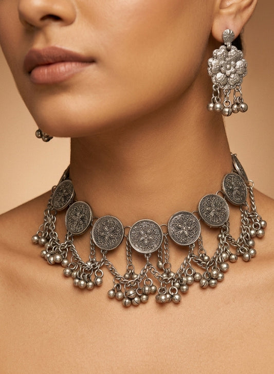 Ishay Oxidised Necklace set