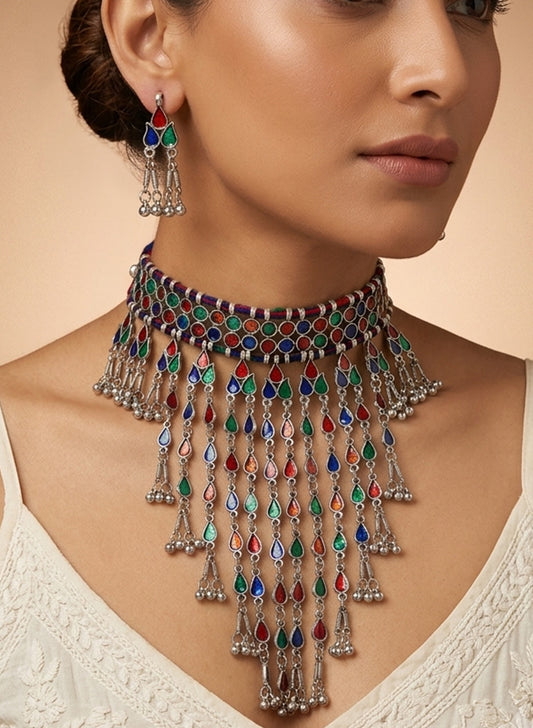 Meenakari Choker Set