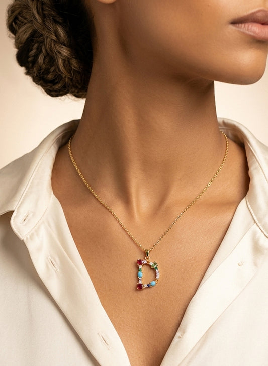 Multicolor "D" Pendant