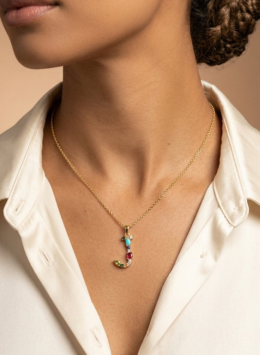 Multicolor "J" Pendant
