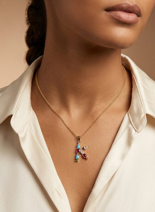 Multicolor "K" Pendant