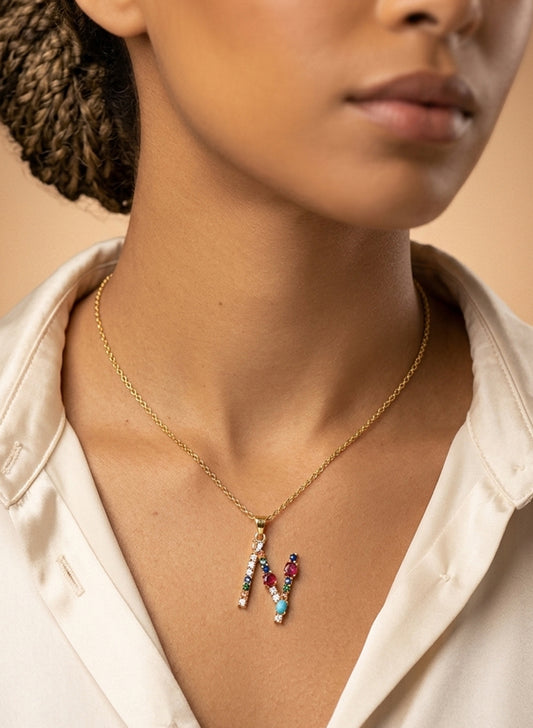 Multicolor "N" Pendant