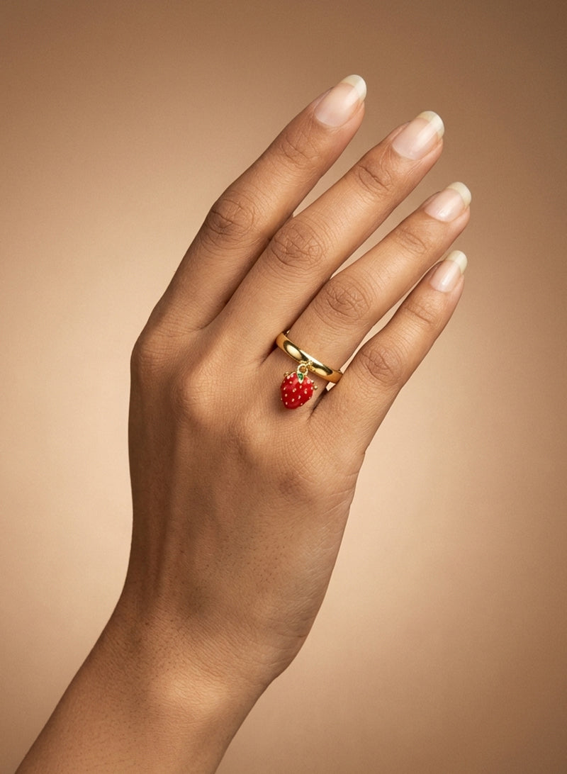 Strawberry Charm Ring