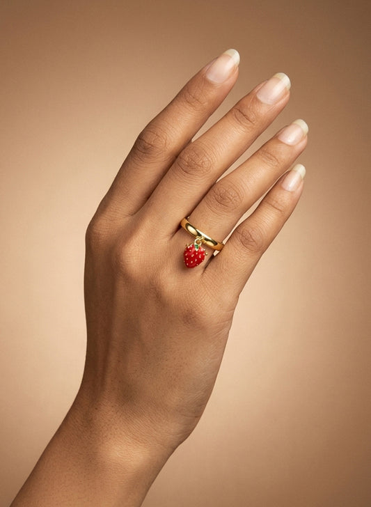 Strawberry Charm Ring