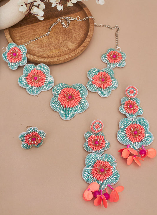 Carolina orange and mint green set