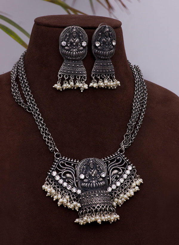 kalindi oxidised necklace set