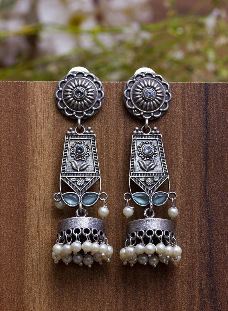 Dhwani german silver earring