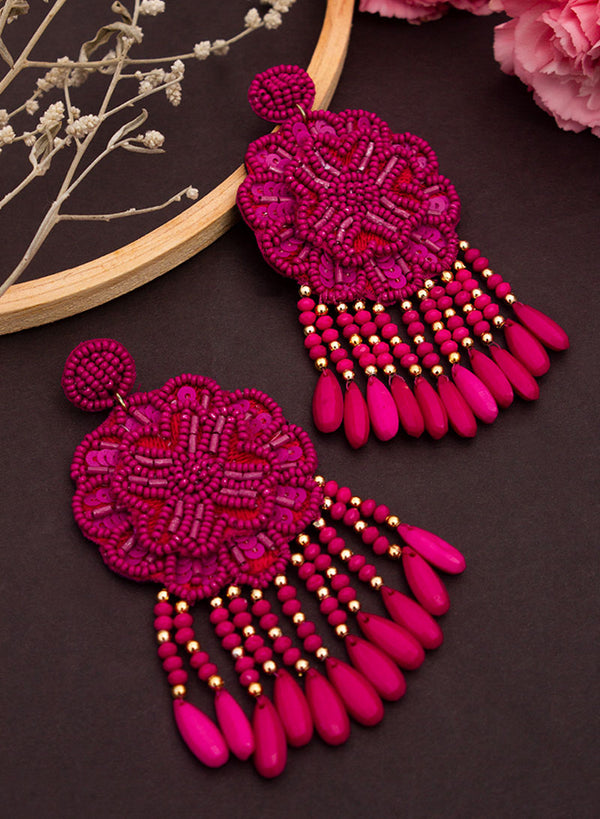 floral bead earring